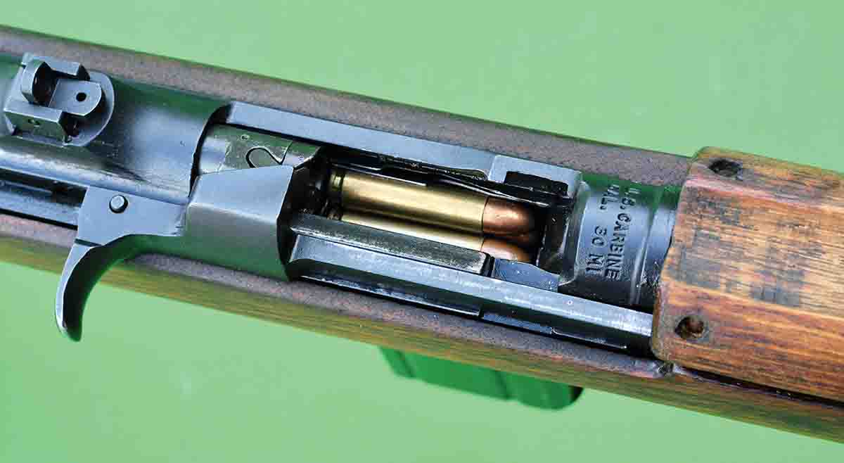 By the length and design nature of the M1 Carbine action, overall cartridge lengths should be adhered to and bullet nose profiles should generally be roundnose designs although some hollowpoint bullets will feed fine.